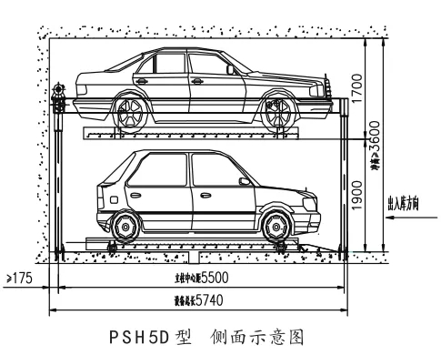 PSH5D型(xing)正(zheng)/側(cè)麵(mian)、頫(fu)視示(shi)意(yi)圖